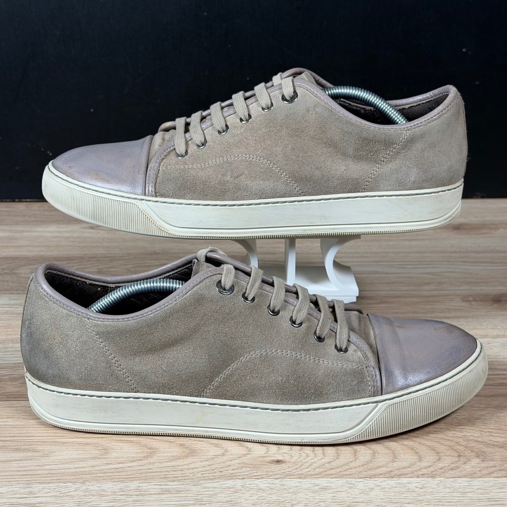 Lanvin DBB1 Sneakers Mens Size 11 Gray Suede Leather Cap Toe Preppy Portugal